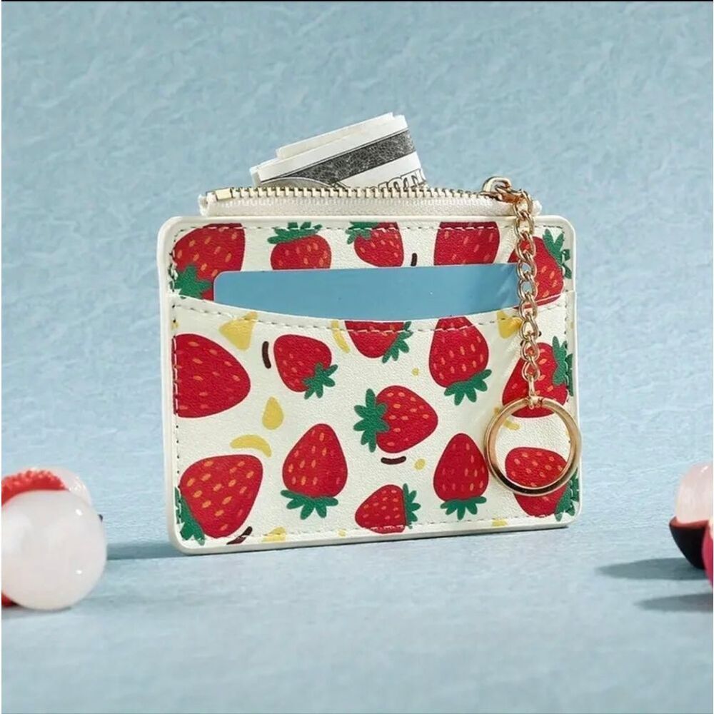 Strawberry Cardholder ID Holder Wallet Keychain